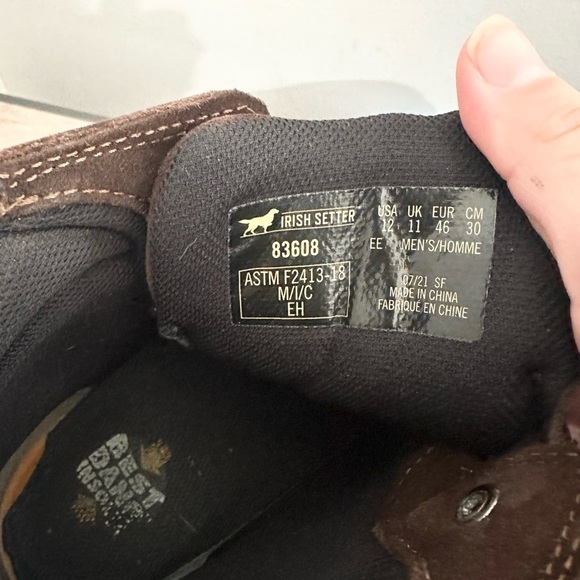 Irish Setter Ely Boots Men 12 Brown Leather Steel Toe Utility Work 6" Red Wing - Picture 6 of 7